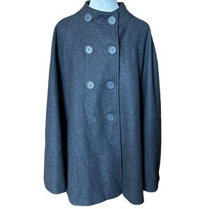 Steve Madden Gray Button Up Cape. One Size